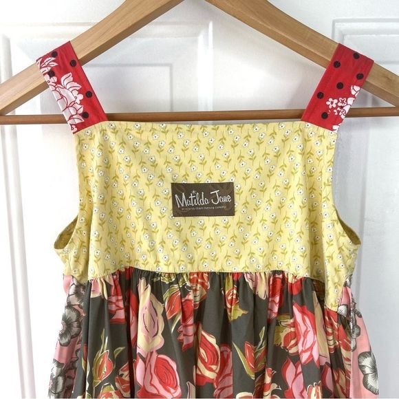 Matilda Jane Girls Serendipity Perfect Day Knot Pink Yellow Dress Size 8 - Picture 10 of 14
